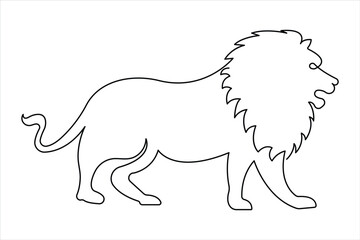 Continuous one single line drawing of lion. Lion minimalism line art design vector illustration
