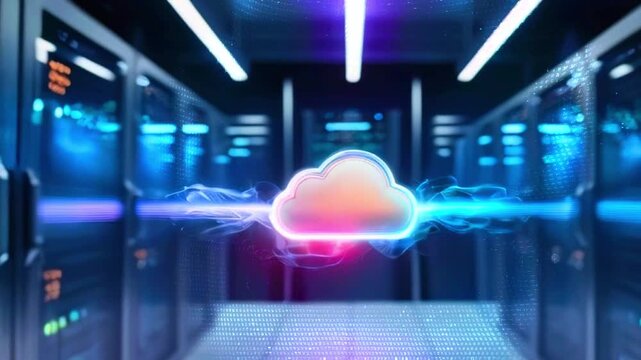 Cloud Computing Data Center Server Room.