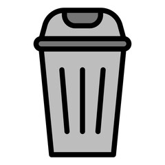 Dustbin Icon in Filled Line Style
