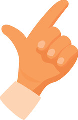 Cartoon hand gesture indicating direction with the index finger extended