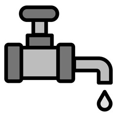 Faucet Icon in Filled Line Style