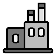 Factory Icon in Filled Line Style