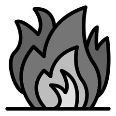 Flame Icon in Filled Line Style