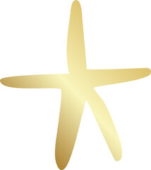 Gold star icon. Hand drawn style element