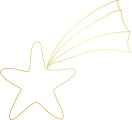 Gold star icon. Hand drawn style element