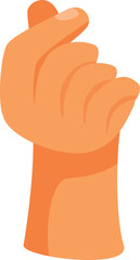 Hand is making a mini heart gesture, symbolizing love, affection, and positive emotions