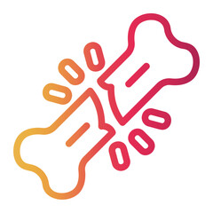 bone broken Line Gradient Icon