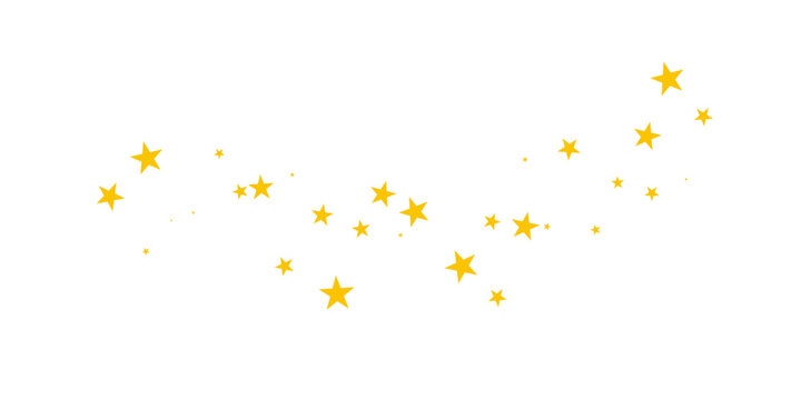 Yellow stars on transparent background