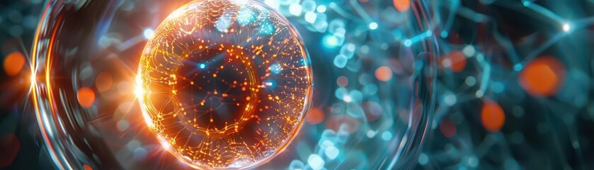 Visualize glowing holographic internal component, top view, hearts digital rhythm, advanced tone, vivid color scheme