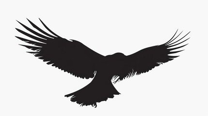 Fototapeta premium Silhouette of an eagle with outspread wings in flight