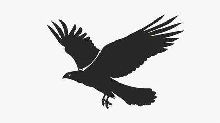 Obraz premium Elegant silhouette of eagle flying with open wingspan