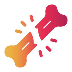 bone broken Gradient icon