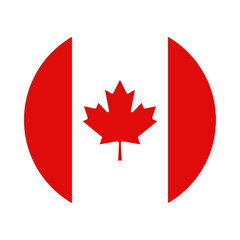Round Canada flag icon