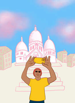 Tourist selfie, Paris
