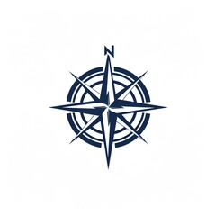 Simple blue compass rose with north direction.