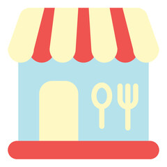 Fototapeta premium Canteen Icon in Flat Style