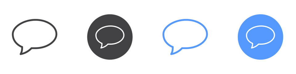 Comment icon Logo symbol outline set