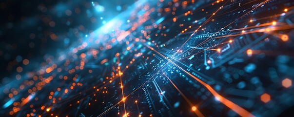 Obraz premium Neural Networks Digital Background for AI