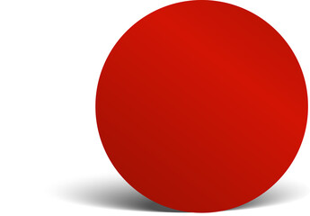 Red paper circle and shadow. Element for design