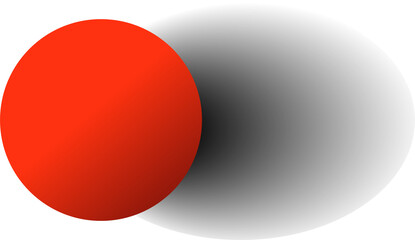 Red paper circle and shadow. Element for design