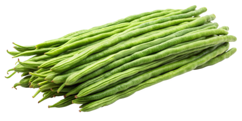 Fresh Green Beans Isolated on Transparent Background