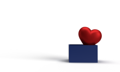 Red pink orange color box blue copy space symbol sign tuesday giving charity donation help symbol support message aid campaign give present celebration compassion valunteer sale decoration sale global