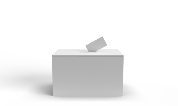Box white isolated mock up object icon symbol sign election us united stated america us government politic patriotism decision ballot campaign president voting nation freedom citizen polling 2024 poll