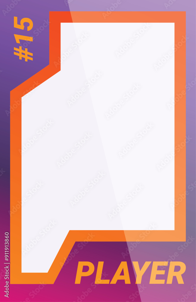 Poster colorful template featuring an empty space for a player card design