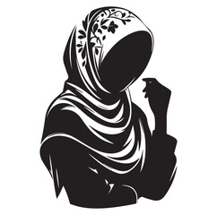 hijab style standing style silhouette vector illustration design.