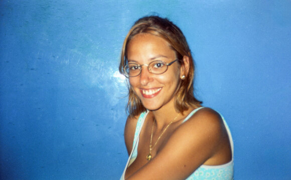 analog portrait of a woman inside a submarine under the sea