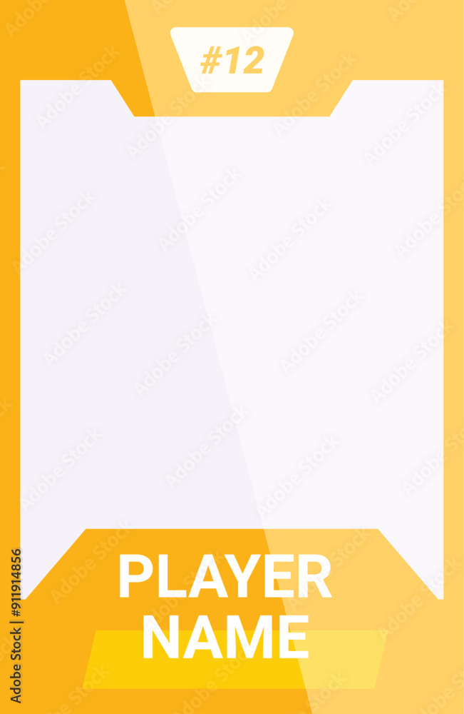 Poster yellow panel interface element showing player name for video game stream design