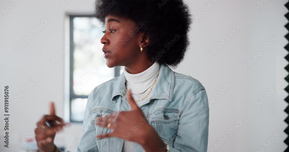 Aufkleber math, smart board and black woman in classroom, talking and explaining for exam and education. digit