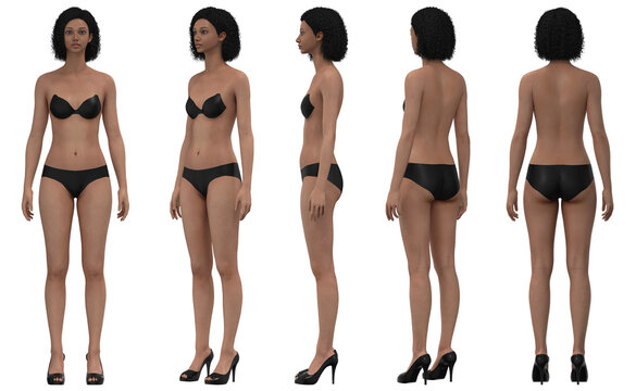 Female 3D Model in Various Poses, Female Body Mannequin