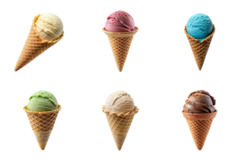 Chocolate Cone Ice Cream on Transparent Background