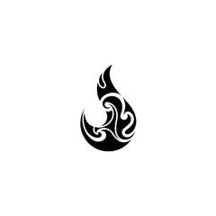 logo template fire tribal design with flat black color