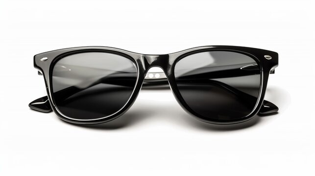 Classic black sunglasses with reflective lenses.