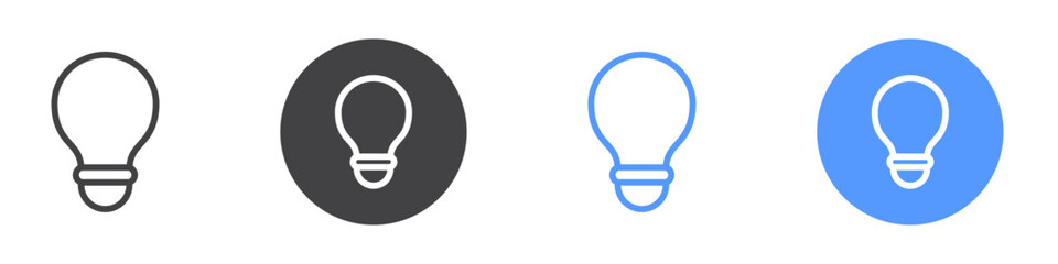 Light bulb icon Simple thin line stroke vector