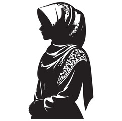 hijab style standing style silhouette vector illustration design.