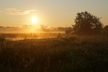 sunrise over the lake