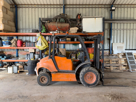 Forklift in Warehouse