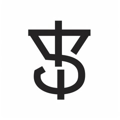 Obraz premium Black and white geometric logo design.