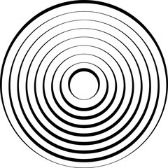 Concentric circles. Round line pattern