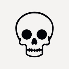 Minimalist skull icon vector design