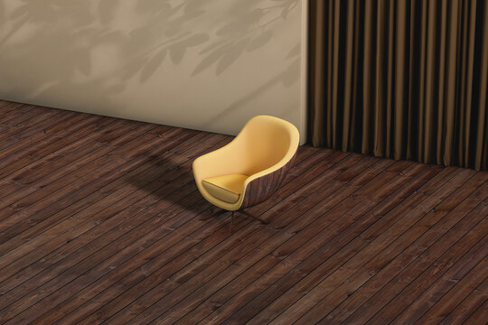 Yellow chair in modern interior
