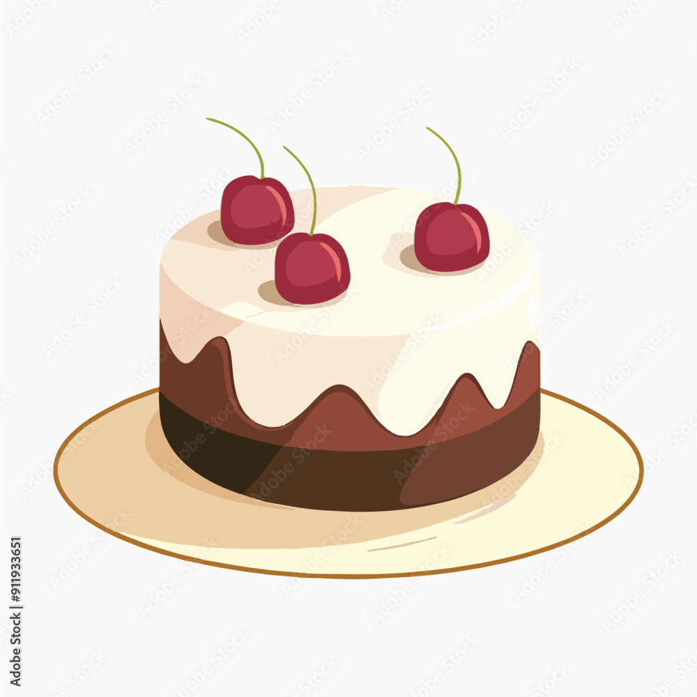 Sticker chocolate cake illustration vector