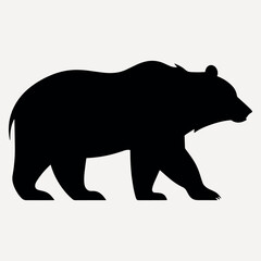 Fototapeta premium Black bear silhouette vector illustration