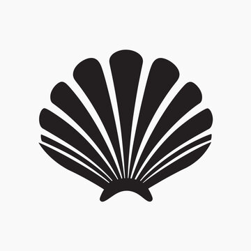 Elegant black seashell silhouette
