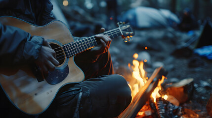 Obraz premium &nbsp;friends surrounding a campfire