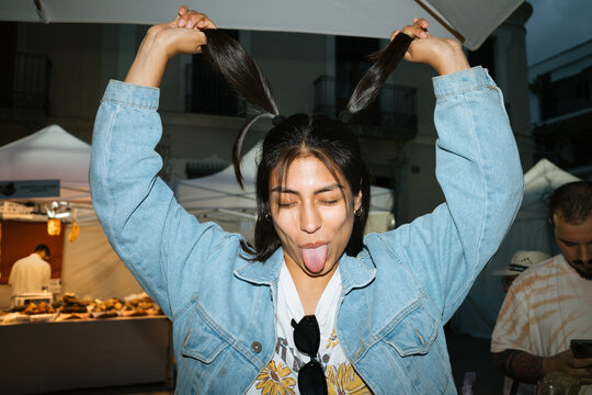 Playful Friend At Market