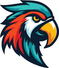 Obraz premium Parrot Head Logo Symbol Illustration